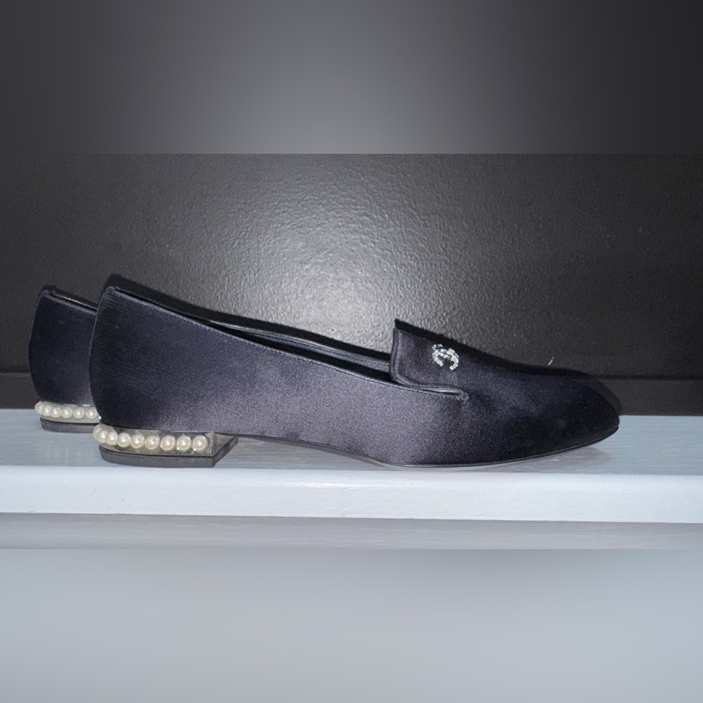 Chanel Satin Flats with Pearls on Heels - Picture 12 of 16